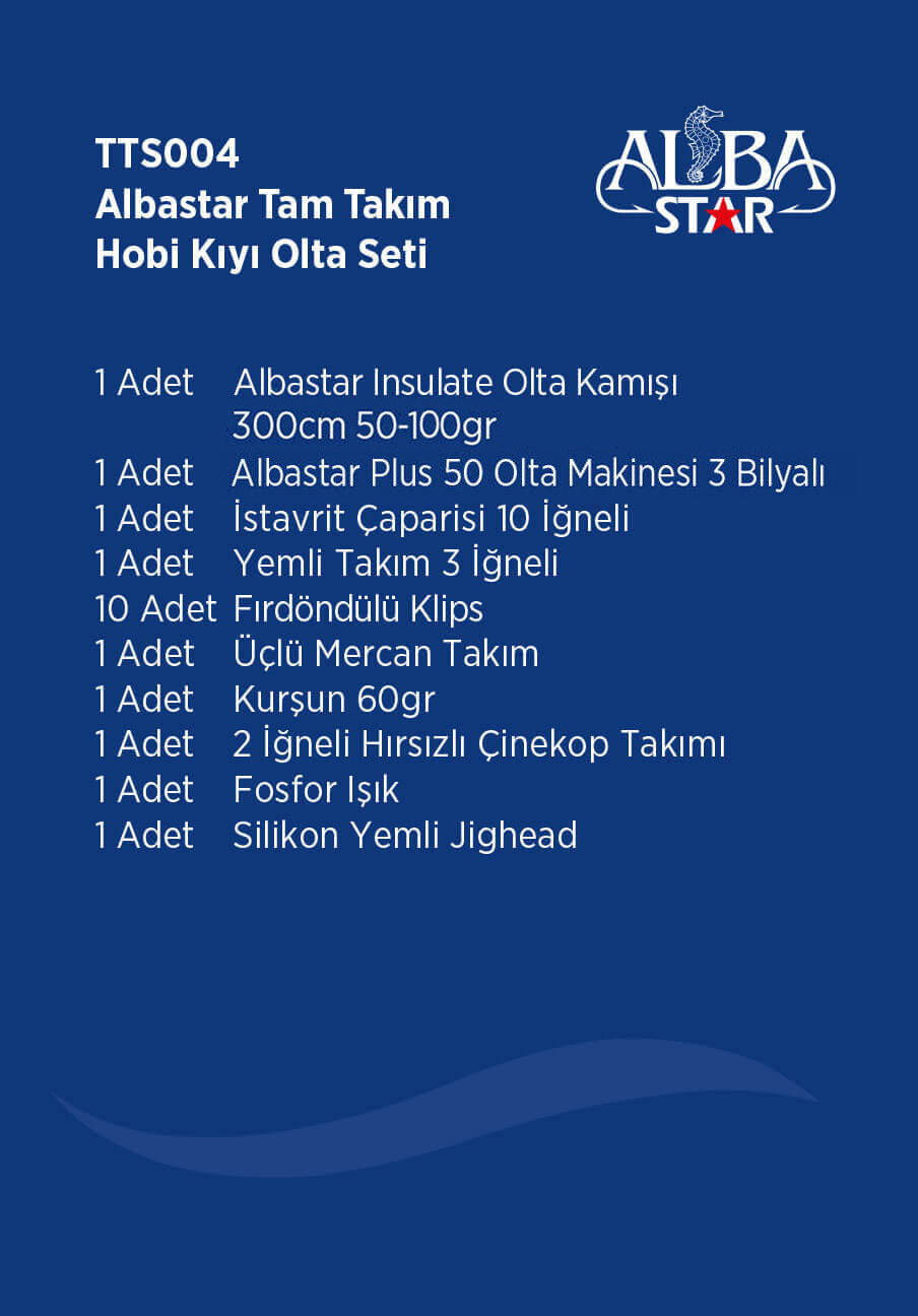 Albastar Tam Takım Hobi Kıyı Olta Seti - 300cm Kamışla - TTS004